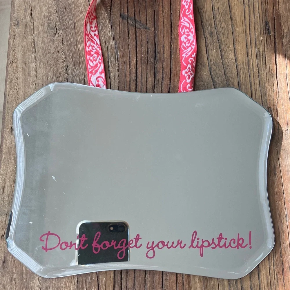 Decorative Mirror with Pink Ribbon